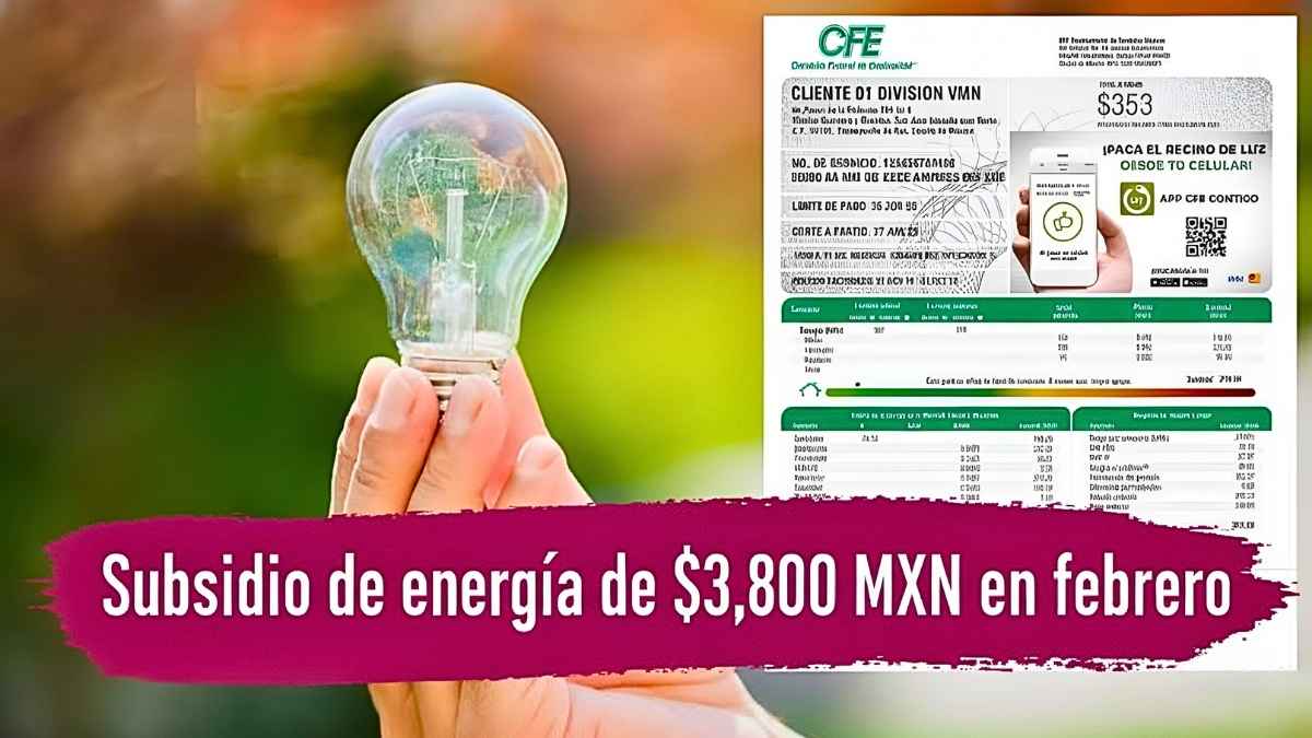 Subsidio de energía de $3,800 MXN en febrero: pasos rápidos para aplicar y fecha de depósito