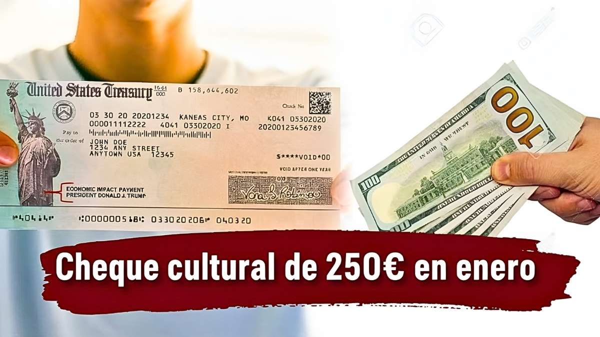 Cheque cultural de 250€ en enero: cómo solicitarlo, quién lo obtiene y cuándo llega el ingreso
